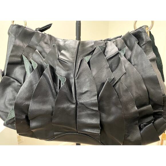 Ann Taylor Leather Purse with Ruffle Accent Detail - Size OS (EUC) - Picture 2 of 5